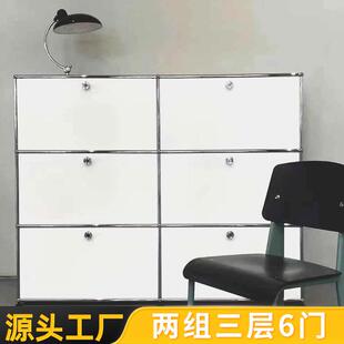 中古USM不锈钢收纳柜客厅卧室储物柜现代简约风带锁大容量置物柜