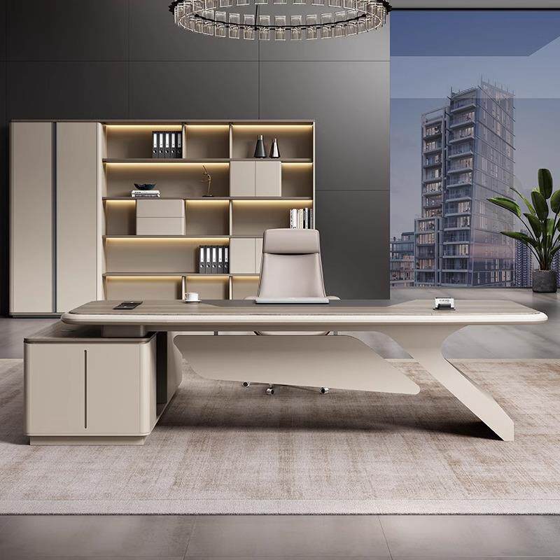 总裁老板办公桌简约现代经理桌椅组合董事长办公室家具烤漆大班台