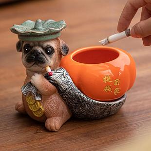 创意高端大气上档次提钱回家烟灰缸家用客厅可爱烟灰缸带盖子防飞