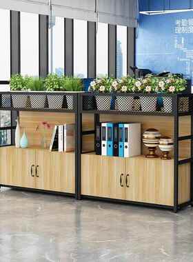 sc办公室矮花槽柜屏风隔断柜桌边柜文HCG001柜铁艺花架储物柜区域