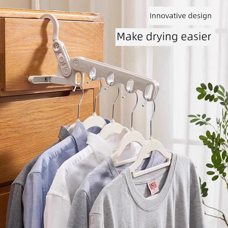 折叠衣服晾衣架五孔多功能便携式旅游酒店晾衣架商务旅行家用工艺