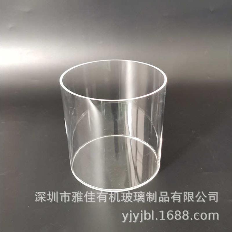 高透明有机玻璃圆管圆筒空心管粘底钻孔丝印透明亚克力圆管法兰
