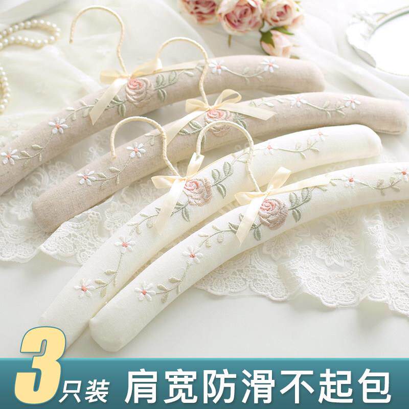 包布棉挂衣架家用防滑无痕植绒衣架服装店软海绵布艺衣服欧式衣撑