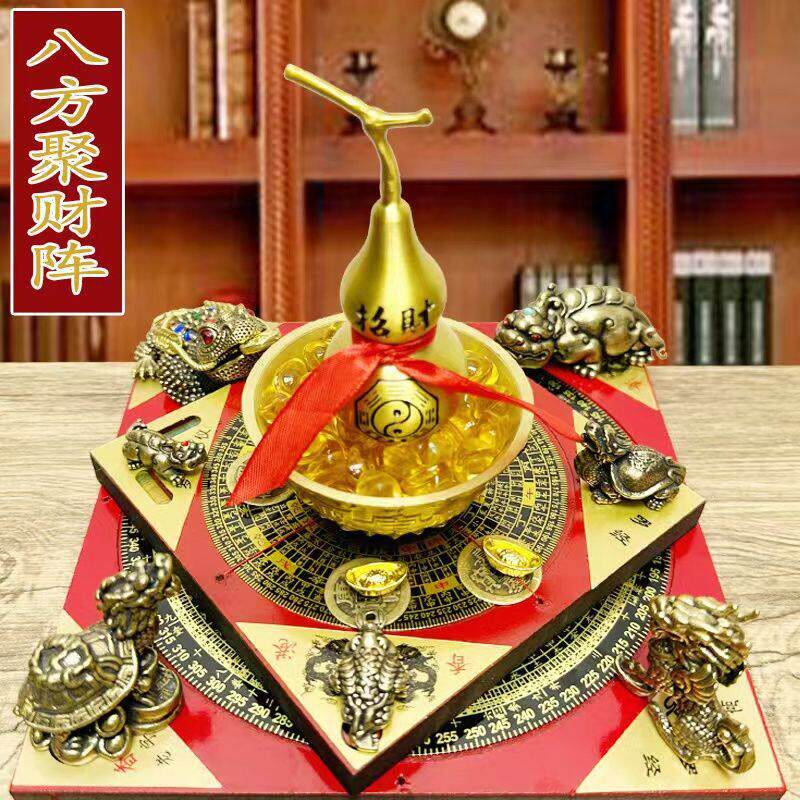 新款纯铜聚宝盆家用招财金蟾摆件玄武麒麟办公桌摆件黄铜貔貅葫芦