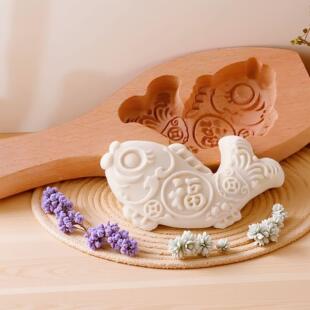 过年蒸鱼馒头模具立体金鲤鱼山东胶东花饽饽工具花样大馒头木卡花