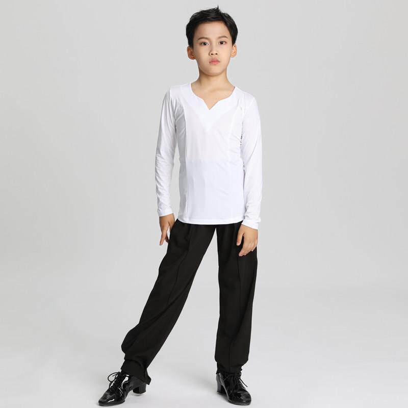 高档幼儿拉丁舞套服男童童练功服表出标准服装男士生训练舞蹈演裤