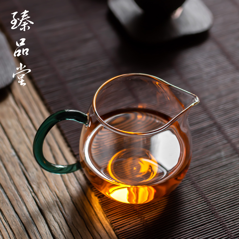 臻品堂 耐热玻璃公道杯茶海分茶器日式简约公杯 侧把手玻璃倒茶器