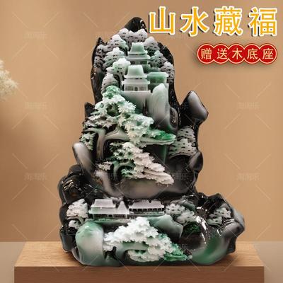 正品号天然仿玉石迎头客石松独山玉摆件 大石玉雕雕刻岫玉山水雕