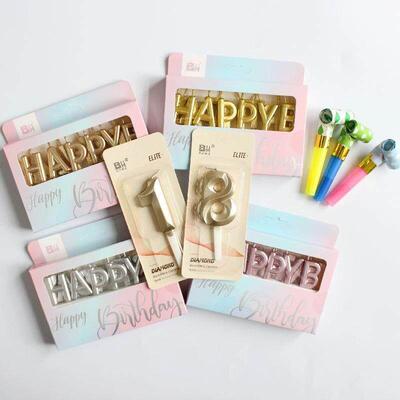 Birthday candles local gold bright gold pencil candle long