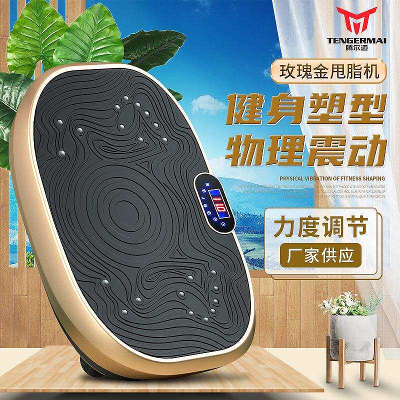 家用甩脂机抖抖机 玫瑰金懒人甩脂机智能震动塑身站立式抖抖机