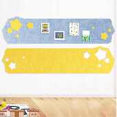 北欧五角星墙贴儿童房毛毡留言板照片墙幼儿园作品软木板展示板