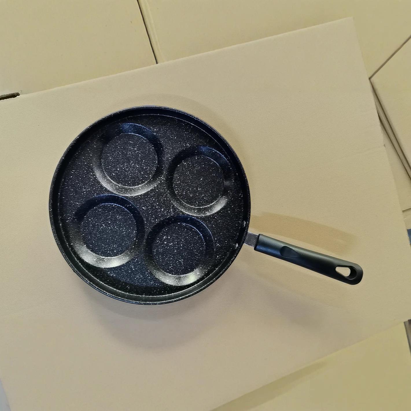煎饼煎蛋商用蛋饺锅不粘平底网红早餐鸡蛋锅模具通用四孔煎蛋锅
