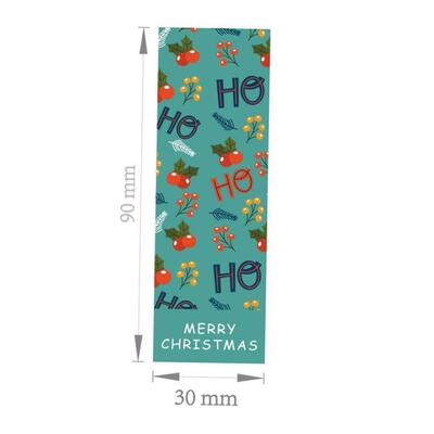 30-90Pcs 90*30MM Merry Christmas Rectangle Santa Claus Gift