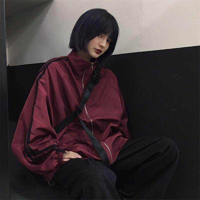 极速情侣外套女春秋棒球服学生韩版潮宽松chic港味复古百搭条纹防