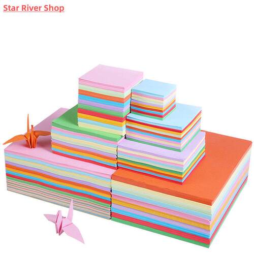100pcs Square Origami Paper Double Sides Solid Color Folding