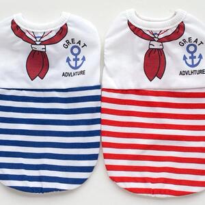 厂家宠物衣服海军条纹狗狗猫咪背心用品狗服装猫服饰泰迪法斗
