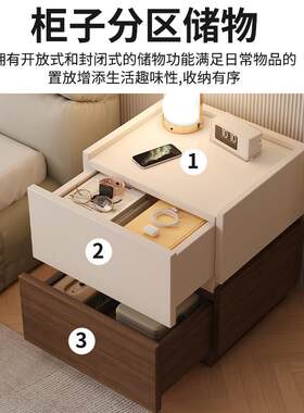 床头柜家用意式极简收纳储物自由组合柜子网红沙发边几卧室床边柜