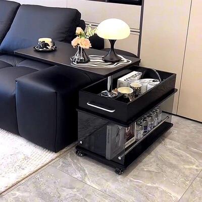 轻奢实木用升降几IVC客厅家多功能茶户型沙发阳台现代简约移动边