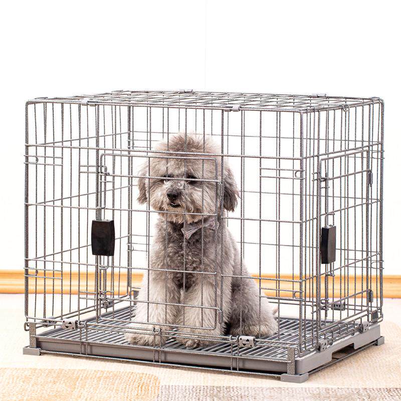 狗笼出厂价底网分离多尺寸大型中小型犬加粗折叠宠物笼厂家带侧门