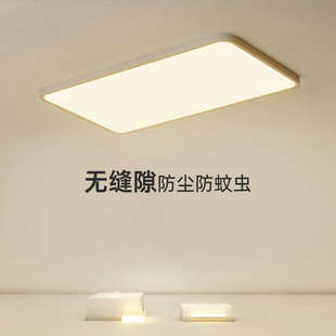 无缝隙 超薄客厅吸顶灯现代简约大气家用白色极简长方形主灯