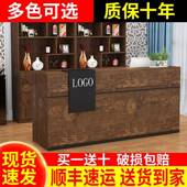 饭店收银柜台带酒柜组合一体靠墙酒店前台桌柜简约现代小型餐厅吧
