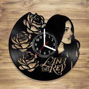 创意黑胶唱片挂钟 Lana Del Rey创意复古唱片钟装饰LED灯拉娜德雷