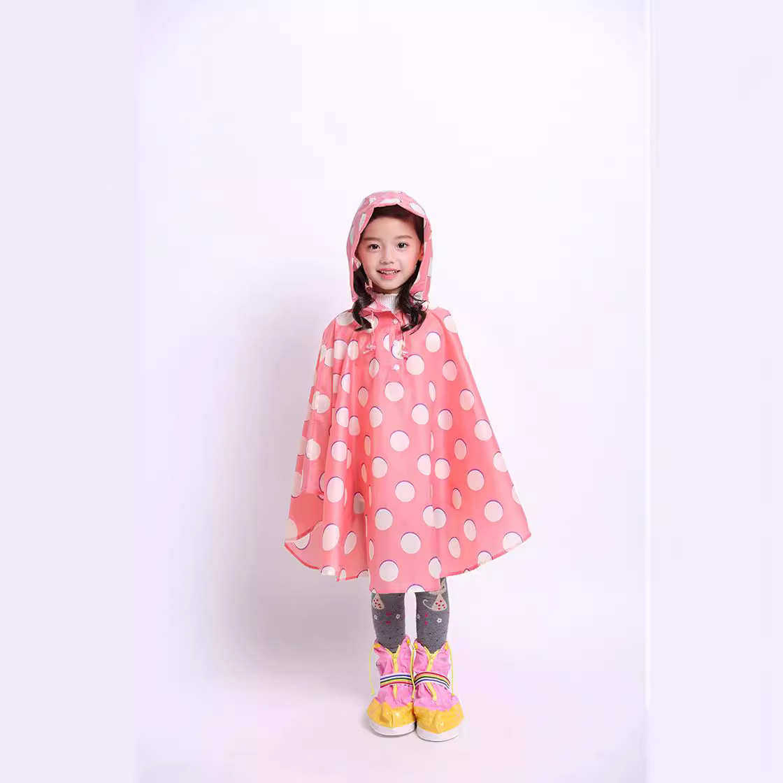 儿童印花薄款斗篷雨衣小孩雨披