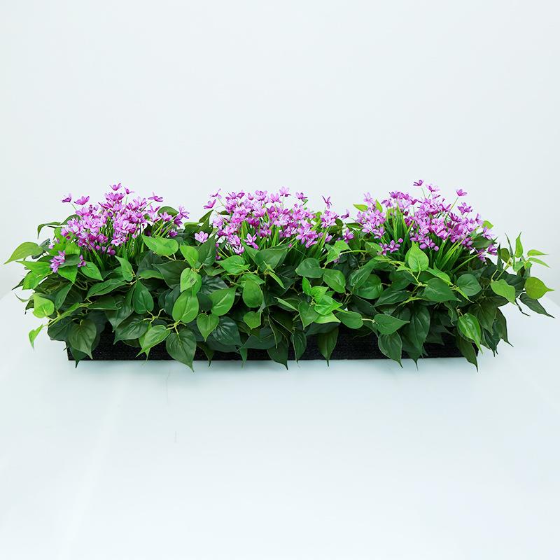 户外假花绢花绿植花箱花槽长条栅栏隔断插花绿萝塑料花可