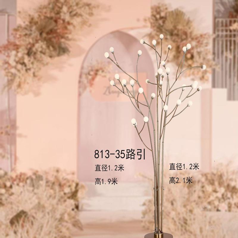 新款婚庆道具电镀路引灯婚庆道具铁艺欧式婚礼舞台布置装饰发光灯