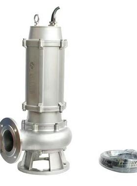 厂家供应 WQ25-30-4KW三相不锈钢污水污物潜水电泵304 口径 65mm