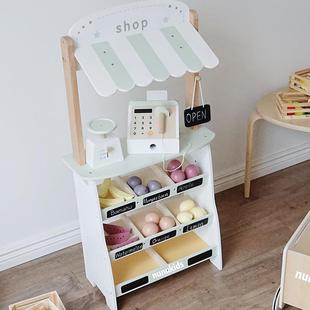 韩版儿童售卖水果推车小卖部超市收银机买单购物过家家厨房玩具