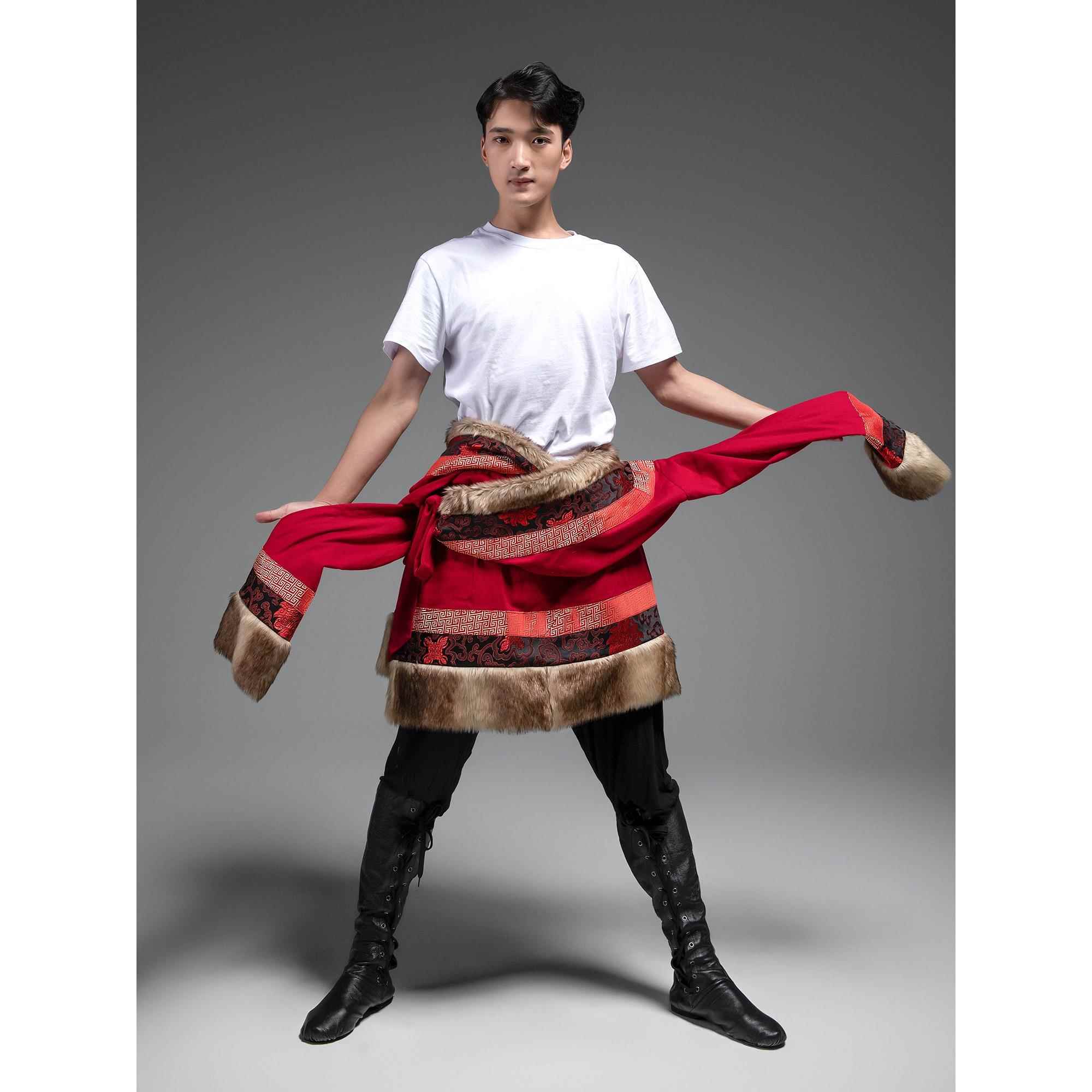 正品藏族出舞蹈装定制演服少数民族西藏大表演服型舞台演出服装男