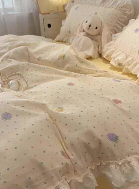 仙女款双层纱全棉四件套亲肤舒适纯棉被套床裙公主风1.5m1.8床品
