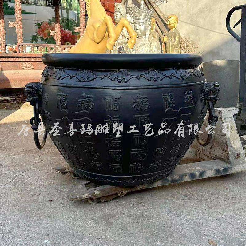 纯铜庭院铜缸百福缸铸铜宫门缸太平吉祥缸金属水缸门海双耳铜大缸
