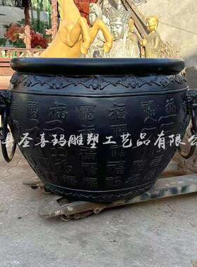 纯铜庭院铜缸百福缸铸铜宫门缸太平吉祥缸金属水缸门海双耳铜大缸