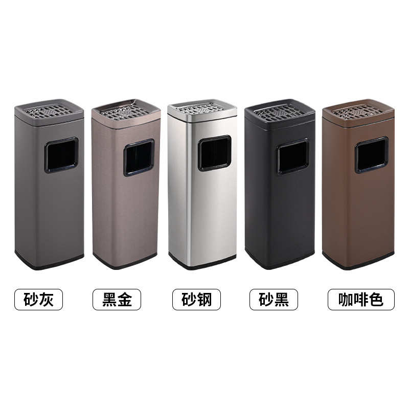 办公楼室内外侧投不锈钢垃圾桶带烟灰缸垃圾桶走廊式果皮垃圾桶