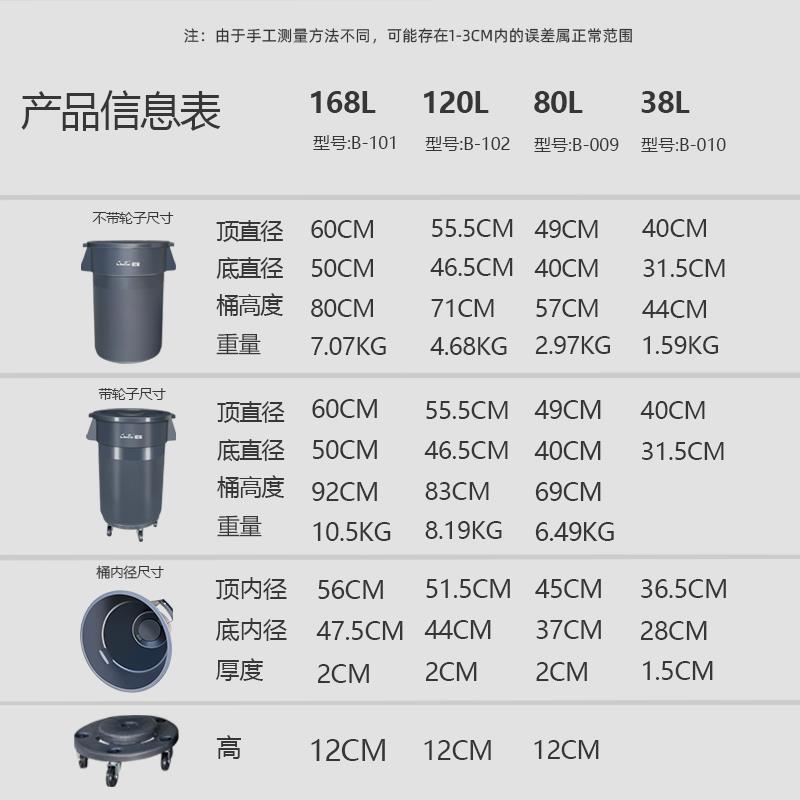 云超大号圆形桶加无厚宝塑白料环卫垃储物桶带盖多用途水产养殖韶