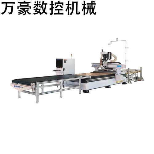 WK-8PL带上下料平台重型直排换刀加工中心C木工铣床开料机