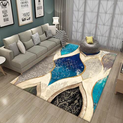 客厅地毯后现代轻奢地毯民族风展厅可水洗footcloth carpet rug