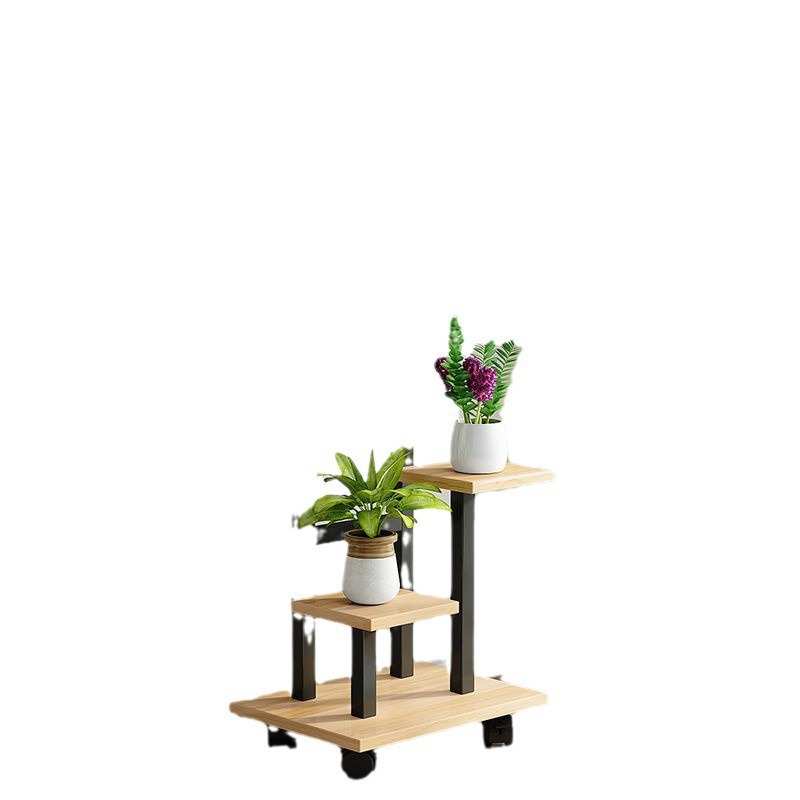 花盆架客厅落地阳台铁艺绿萝多肉室内家用带轮可移动花架子置物架