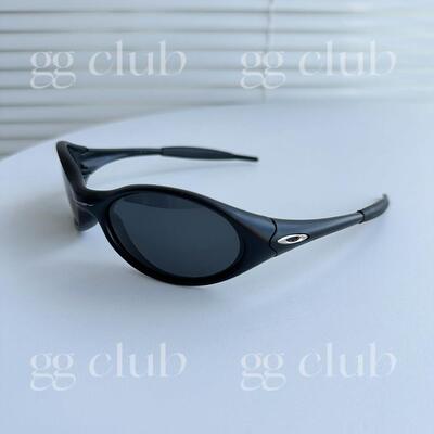 Y2K覆古重工朋克连身太阳眼镜 银色前卫凹造型骑行抗UV太阳眼镜