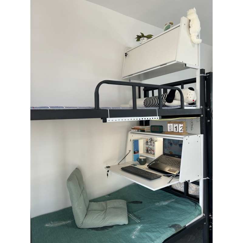 宿舍床上电脑桌上铺下铺悬空桌床头桌学习桌可装床帘内折叠