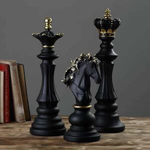 国际象棋树脂摆件电视柜酒柜橱窗学院装饰品国王王后战马棋子摆设