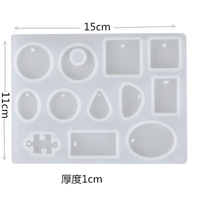 水晶蛋糕滴胶模具多款带孔吊坠项链饰品配件甜品