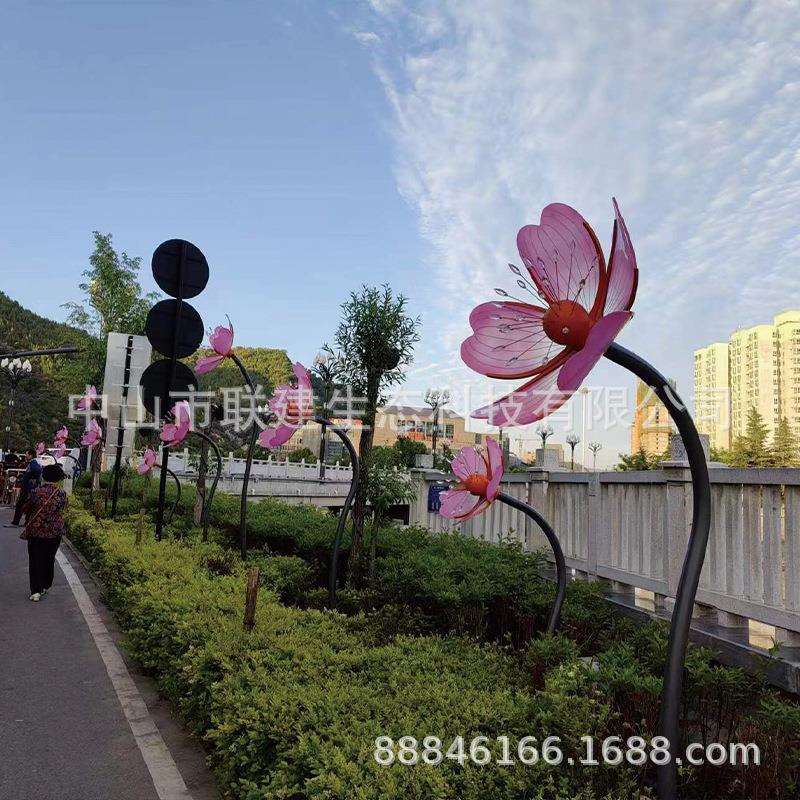 厂家直销艺术装置文旅景观亚克力LED防水格桑花不锈钢公园非标