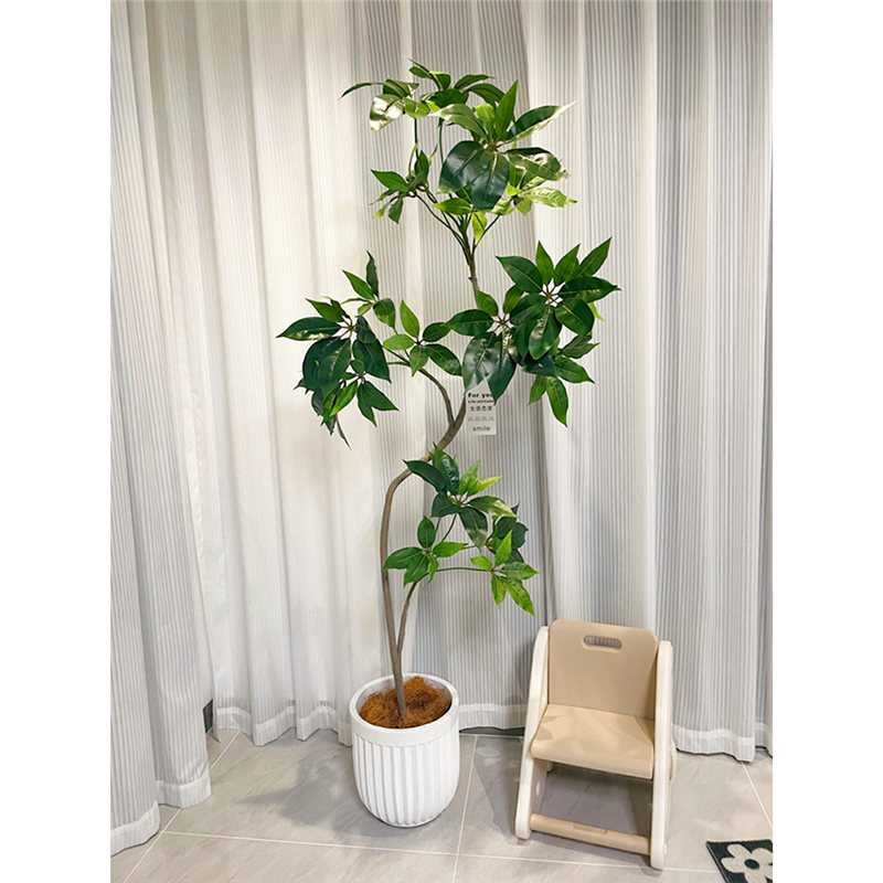 海虹景品大叶伞仿真绿植室内客厅高端轻奢风盆栽树大型落地假植物
