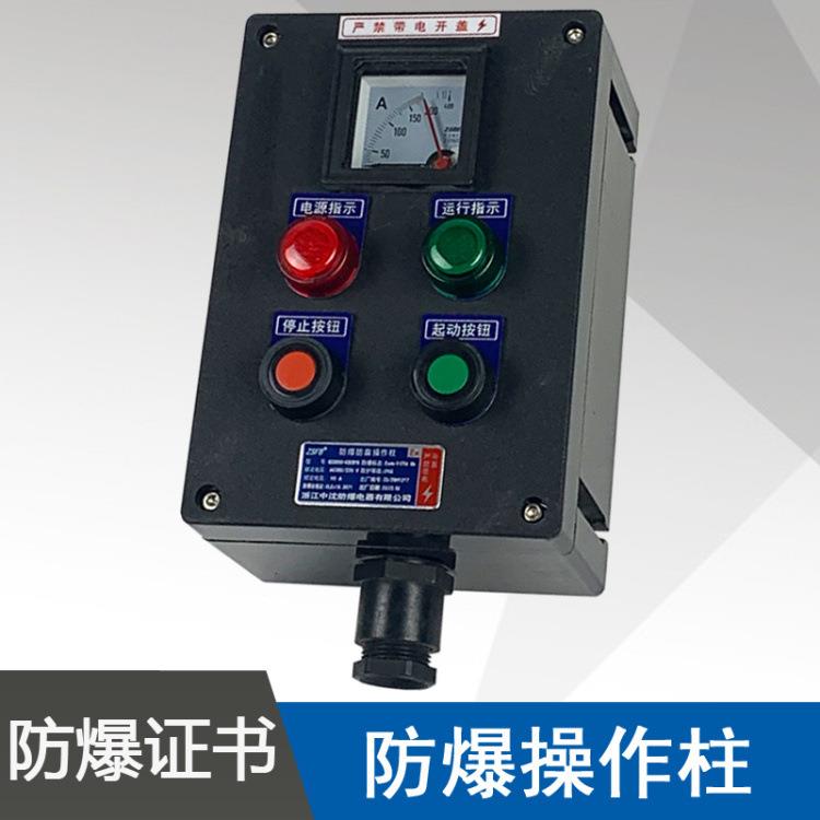 浙江中沈LBZ58A2B1D2防爆操作柱2指示灯2按钮1仪表立式防爆防腐箱
