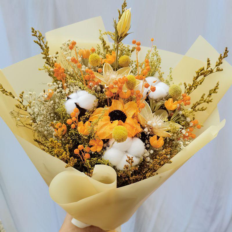 天然真花干花捧花小清新花束生日毕业情人节母亲节教师礼物包邮