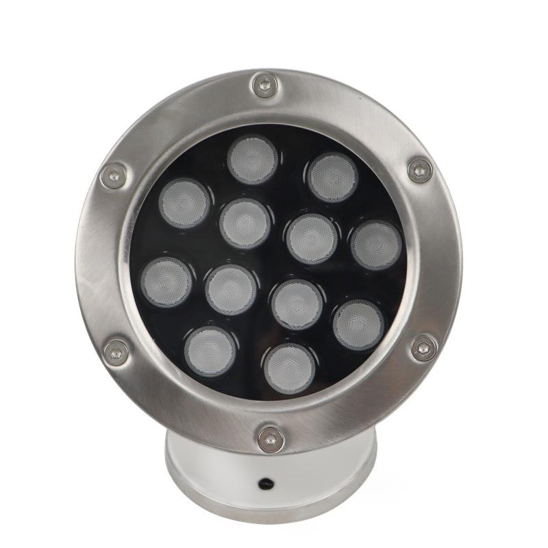12W水底灯led防水鱼池水池景观七彩射灯埋地喷泉灯12V24V水下灯