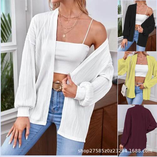 Women's tops, long sleeved jackets, cardigans, and